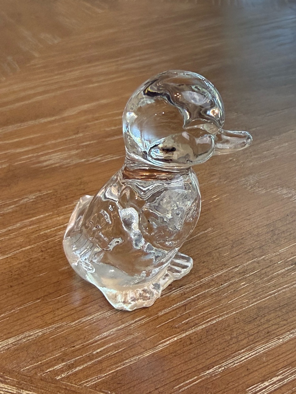 Fenton Clear Glass Duckling Figurine
